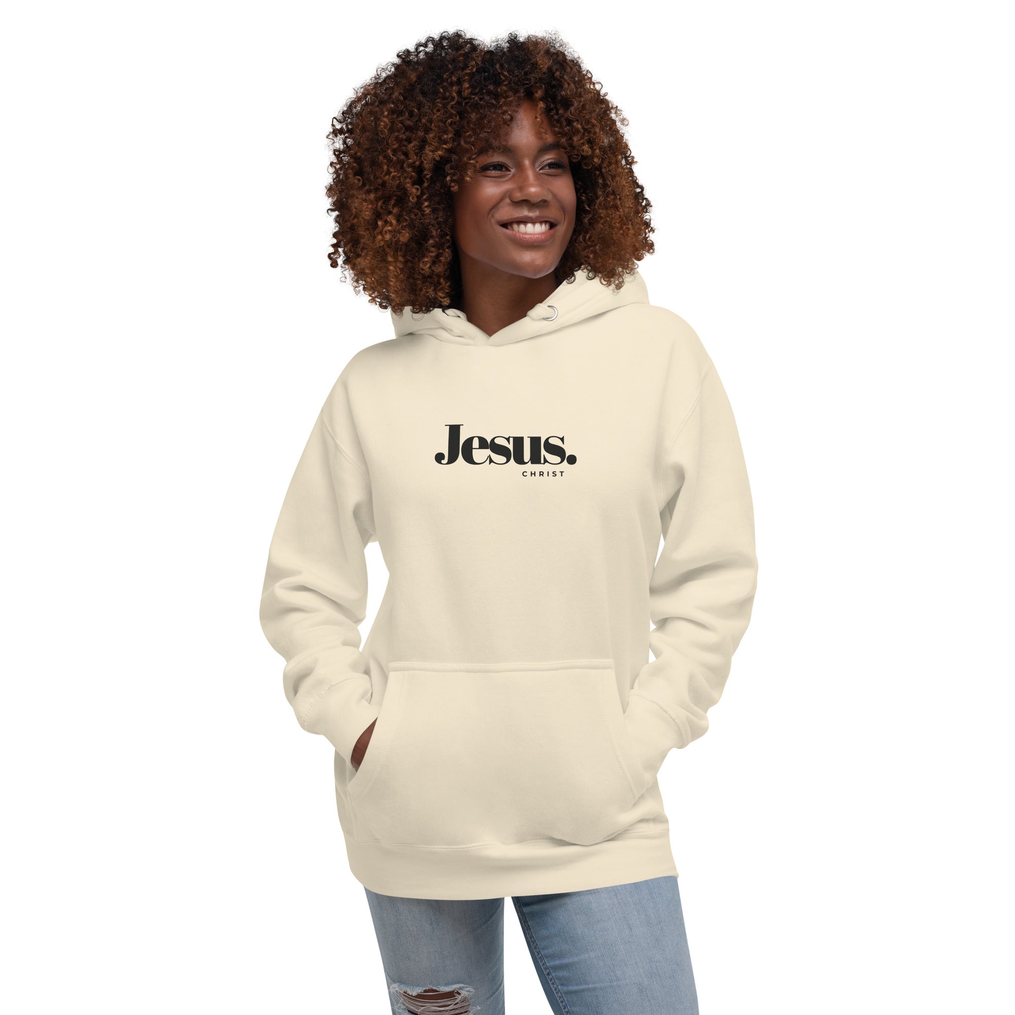 Jesus Christ Beige Adult Unisex Hoodie Midweight Christian Clothes