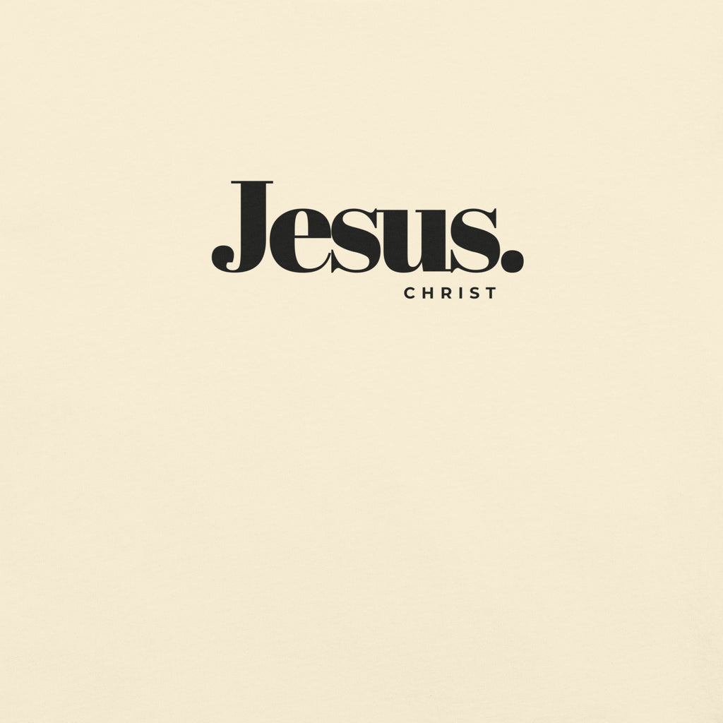 Jesus Christ Minimalist T-Shirt Christian Unisex 100% White Beige Cotton T-shirt