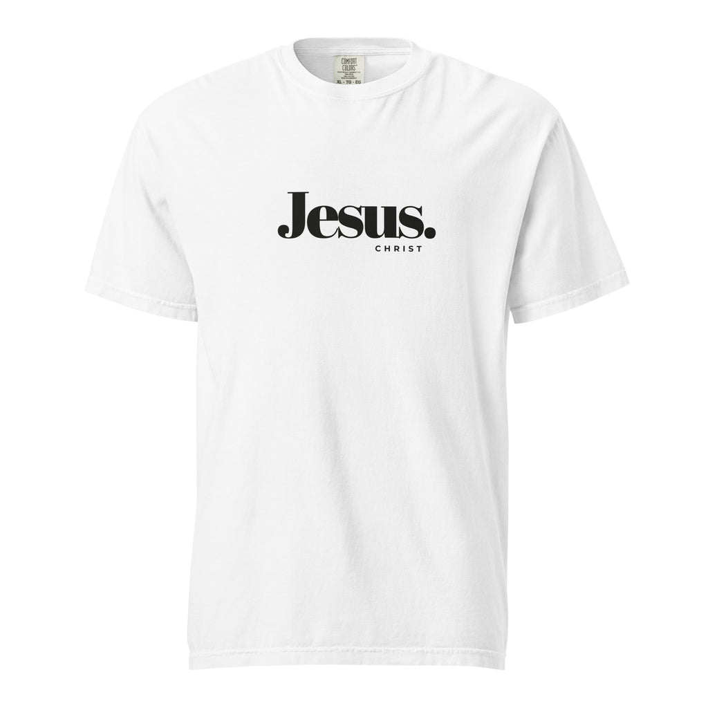 Jesus Christ Minimalist T-Shirt Christian Unisex 100% White Beige Cotton T-shirt