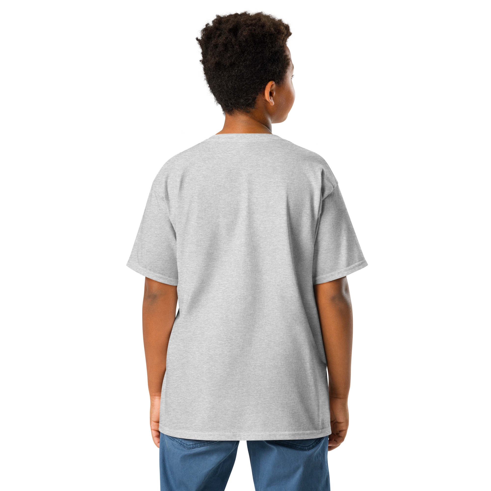 Youth Christian T-Shirt “Jesus Is King” Kids Cotton Unisex Tee Gray Color